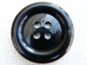 4 x 37 mm GROSSE SCHWARZE CLOWNKNÖPFE GRÖSSE 60 (1,5") - Bild 1 von 1
