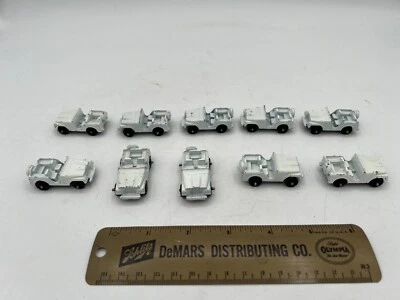 Lot of 10 Vintage 1960's Midgetoy Diecast CJ-5 Off White Toy Jeep - 1 3/4" long - Image 1 of 4