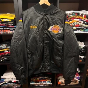 Vintage LA Lakers Satin Bomber Jacket XL - Picture 1 of 8