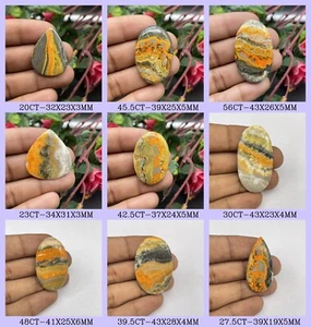 Natural Indonesian Bumble Bee Jasper Loose Gemstone For Bracelet Making Cabochon - Picture 1 of 70
