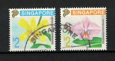 SINGAPORE 1992 ORCHIDS 2ND SERIES (SINGAPORE '95) COMP. SET OF 2 STAMPS IN USED - Image 1 of 4