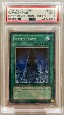 Yu-Gi-Oh! 1ST ED. PSA 9 MINT 'System Down' CRV-041 ~RARE~ COMPLETER - Image 1 of 3