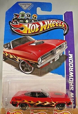 Hot Wheels #213 Showroom-Heat Fleet '70 2013 Plymouth Barracuda rojo con negro PR5 Foto 1 de 4