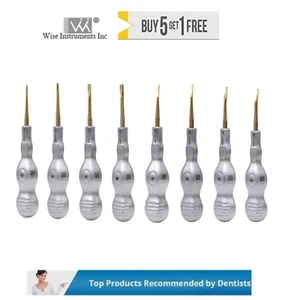 Wise Dental Elevator Luxating Set of 8, Titanium Nitride (Sharp Edge & Durable) - Picture 1 of 4