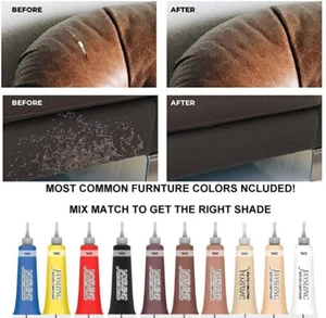 Leather Repair Filler Kit Restore Car Seat Sofa Scratch Scuffs Hole Rip Recover - Picture 1 of 52