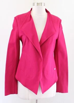 Chaqueta Blazer Escada Sport Mujer Rosa Magenta Estilo Moto Tejida Talla 36 Un Botón Foto 1 de 4