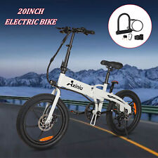 E-bike 20" 36V 500W Folding Electric Fat Tire Bike Beach City Ebike + U Lock