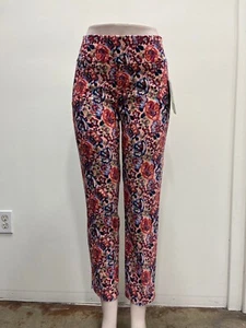 Zac & Rachel Pants,pull on,stretch,ankle length,printed,hem slits,mesh panel. - Picture 1 of 1