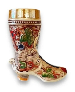Handgemalt Bamberg W Germany Vintage Ceramic Boot Floral Glazed Souvenir Bavaria - Picture 1 of 13