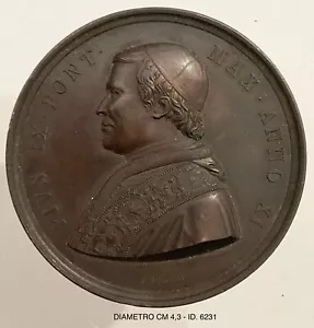 PIO IX° PONTEFICE MAX MEDAGLIA ANNUALE XI° 1854 OPUS CERBARA STATO PONTIFICIO - Picture 1 of 6