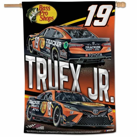Martin Truex Jr 2022 Wincraft #19 Bass Pro Shops 28x40 Vertical Flag FREE SHIP! Cover