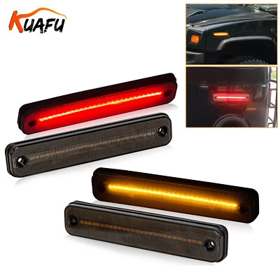For 2003-2009 HUMMER H2 Smoked LED Side Marker Light Front Rear Set Amber Red 4X - Image 1 of 4