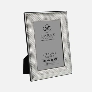 CARRS - Cross Stitch Sterling Silver Photo Frame - 18 x 13cm (7" x 5") - Picture 1 of 5