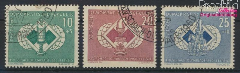 DDR (RDA) 786-788 (completa.edición) usado 1960 ajedrez-juegos olímp (9761730 - Imagen 1 de 1