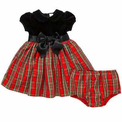 Little Me Plaid Holiday 2 pc Christmas Girl Dress  Sz 2T  $88   - Image 1 of 4
