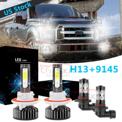 Faro LED F2 H13 + 9145 antiniebla para 05-19 Ford F-250 F-350 Super Duty 04-14 F-150 Foto 1 de 4