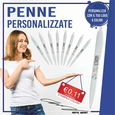 Penne Personalizzate stampa a colori gadget personalizzata lotto 50 100 200 P01 - Immagine 1 di 2