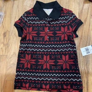 Ralph Lauren Girls Short Sleeve Black & Red /White Top - Size 5T - NWT# 81 - Picture 1 of 6