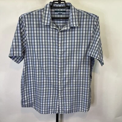 Perry Ellis Slim Fit Blue Green Short Sleeve Shirt Size XXL Men’s  - Image 1 of 4