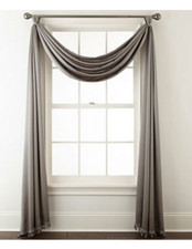 JCPenney Home Hilton Rod-Pocket Scarf Valance Warsaw Gray 54"W x 216"L
