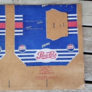 RARE 1950S pepsi cola soda Bottle Carrier Advertising Cardboard Display Ephemera - Picture 1 of 18