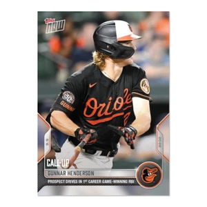 2022 TOPPS NOW #868 GUNNAR HENDERSON - DRIVES IN 1° GIOCO IN CARRIERA VINCENTE RBI - Foto 1 di 2