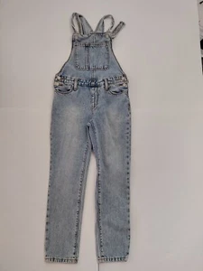 Old Navy Girl's Light Wash Blue 100% Cotton Denim Overalls Size L (10-12) - Picture 1 of 9