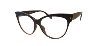 Años 60 Retro Gran Tamaño Gato Mujer Marco Moda Lentes Transparentes Gafas NEGRAS MATE - Imagen 1 de 3