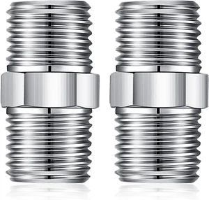 Doppelnippel 1/2 Zoll 2 Stück Duschschlauch Adapter Wellrohr Verlängerung 1/2 Zo - Bild 1 von 12