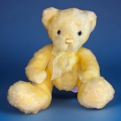First & Main Yellow Sherbet Babies Teddy Bear with Lace Feet  9" Plush No. 1625 - Image 1 of 4