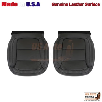 Cubiertas inferiores delanteras de cuero genuino negras con puntada blanca para Chevy Malibu 2013-15 Foto 1 de 4