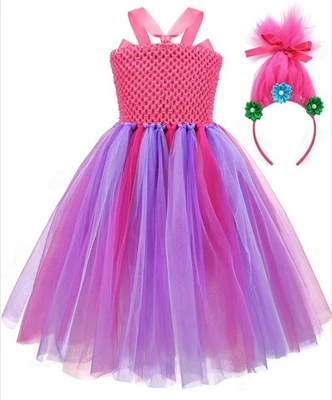 Vestido y diadema disfraz Trolls para niños talla 4-5 Foto 1 de 4