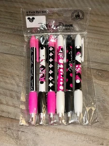 Disney Parks 6er Pack Stift Set Minnie Mouse Schwarz Tintenstifte Neu in Packung - Bild 1 von 1
