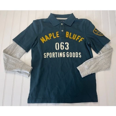 NWOT Lands End Polo T Shirt Long Sleeve Maple Bluff - Size Boy's Medium 10/12 - Image 1 of 4