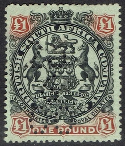 RHODESIEN 1897 GROSSWAFFEN £1 STEUER GEBRAUCHT - Bild 1 von 2