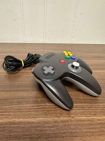 N64 Nintendo OEM 64 Controller Black And Gray Nintendo 64 Very Good 4E