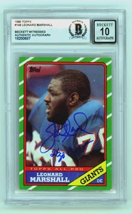 Leonard Marshall 1986 Topps #148 Signed RC mit 2 SB Champ! Beckett BGS 10 Auto - Bild 1 von 1