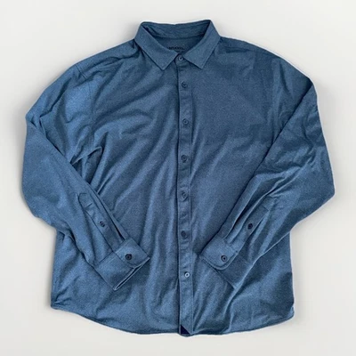 Рубашка мужская UNTUCKit размер XL синяя на пуговицах с длинным рукавом функциональная перфорационная футболка BD - Изображение 1 из 4