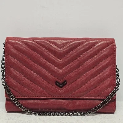 Botkier SoHo Quilted Clutch Bag In Bordeaux Burgundy Leather With Short Chain - Image 1 of 4