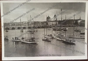 Vintage 1935 Postkarte Leningrad auf der Newa Segelboote St. Petersburg Russland RPPC? - Bild 1 von 19