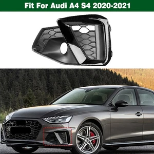 Black Left Front Lower Bumper Side Grille Cover Bezel For Audi A4 S4 2020-2021 - Picture 1 of 11