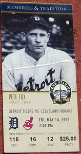 5-14-99 INDIANS AT TIGERS BASEBALL TICKET STUB - LAST SEASON AT TIGER STADIUM - Picture 1 of 1