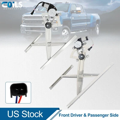 Par de reguladores de ventana delantera con motor para camioneta Ford F-250 Super Duty 1999-2012 Foto 1 de 4