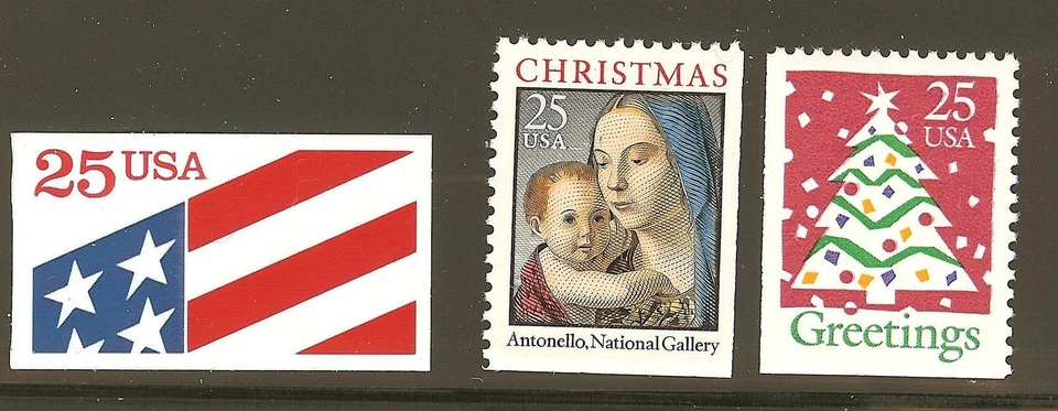 US Scott # 2475, 2514v, & 2516 / 1990 3 Booklet Singles - Image 1 of 1