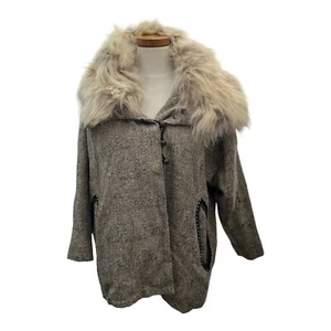 Chaqueta Isabel Marant Nº 1501 Cuello Coyote Extraíble Mezcla Lana Tweed Talla 1 - Imagen 1 de 16