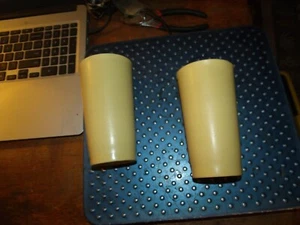 Vintage Lot of 2 Tupperware Cups Tumblers 12 oz Harvest Gold Yellow 873 - Picture 1 of 2