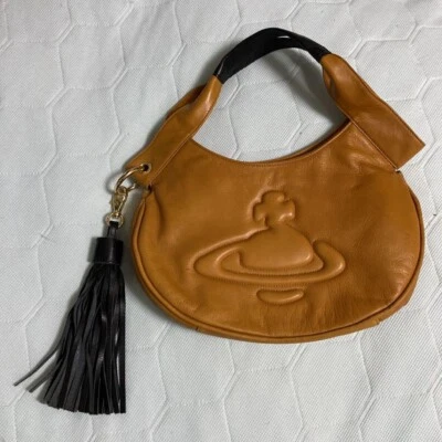 Подлинная кожаная сумка-тоут Vivienne Westwood Bown б/у кисточки Leadies #4801 - Изображение 1 из 4