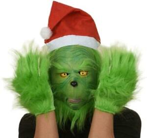 Lepy Grinch Deluxe Mask Green Full Head for Christmas