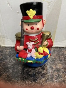 Musical Roly Poly Toy Christmas Soldier "Santa Claus is Coming to Town" Vtg. 70' - Picture 1 of 6