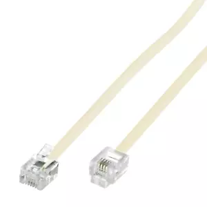15ft RJ11 Plug 6P4C Modular Telephone Extension Cable Phone Cord Line Wire Beige - Picture 1 of 9